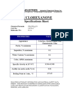 Cyclohexanone: Specifications Sheet