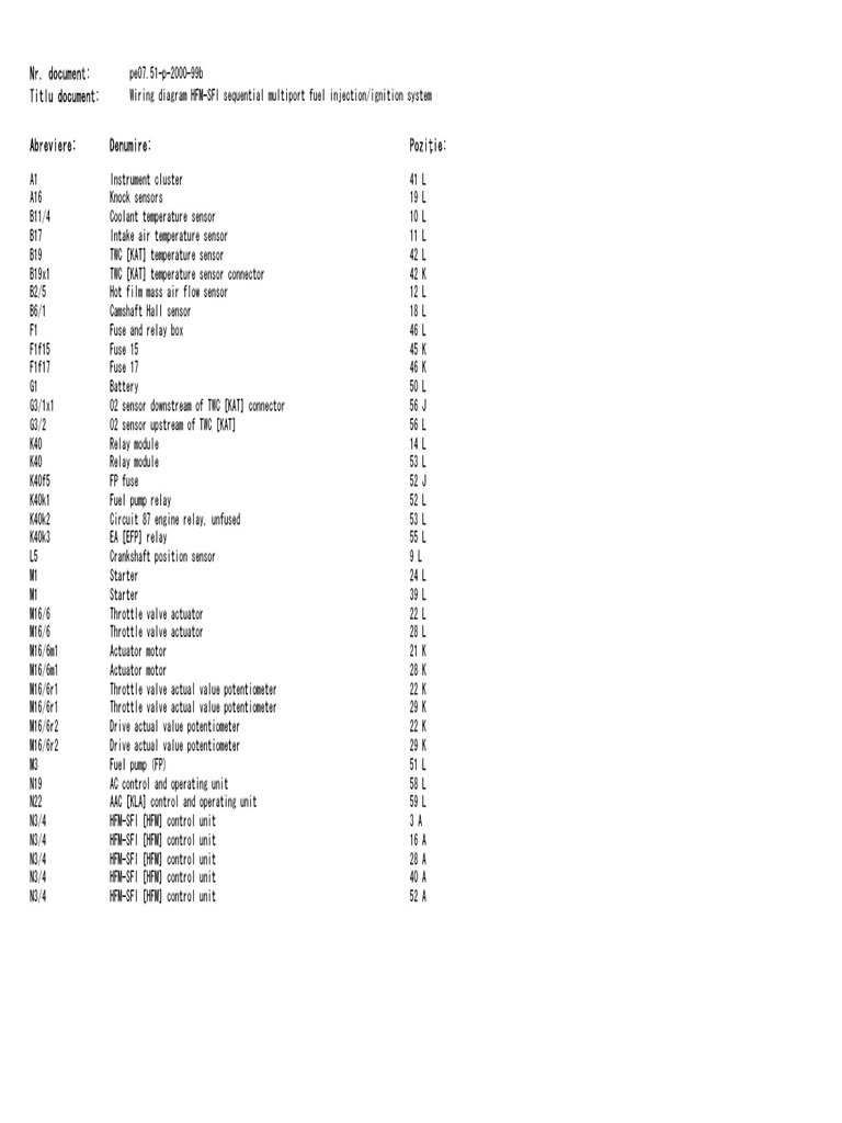 Wiring Diagram HFMSFI Sequential Multiport Fuel Injection Ignition