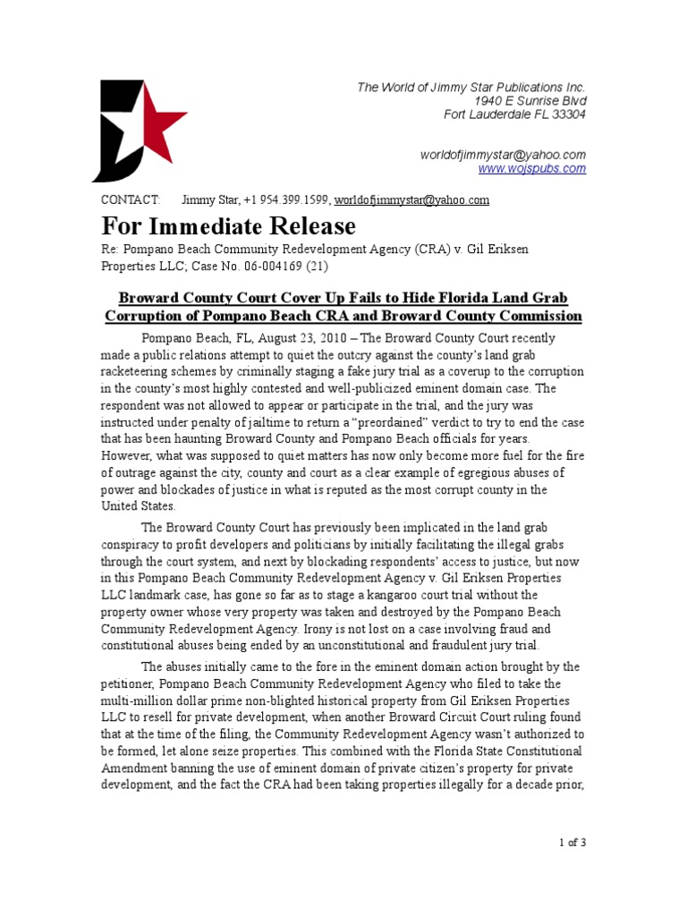 Broward County Court Corruption Cover Up PDF Verdict Judge