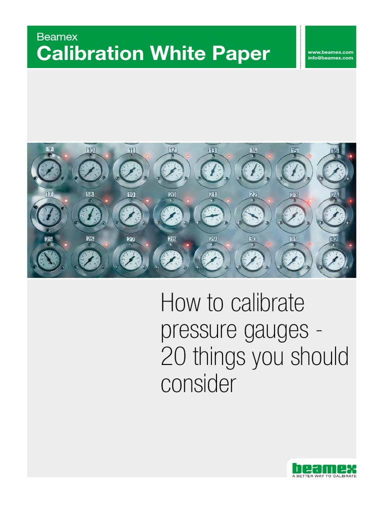 How To Calibrate Pressure Gauges PDF Calibration Pressure Measurement