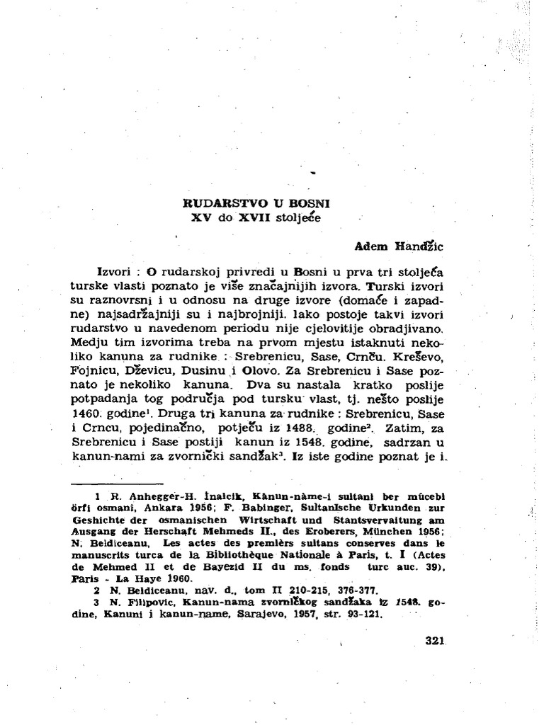 Rudarstvo U Bosni 15 Do 17 Stoljeca