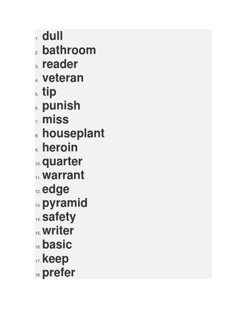 Comprehensive Word List for SEO | PDF