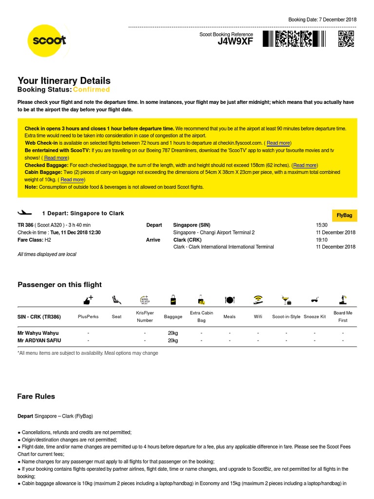 scoot checked baggage pieces