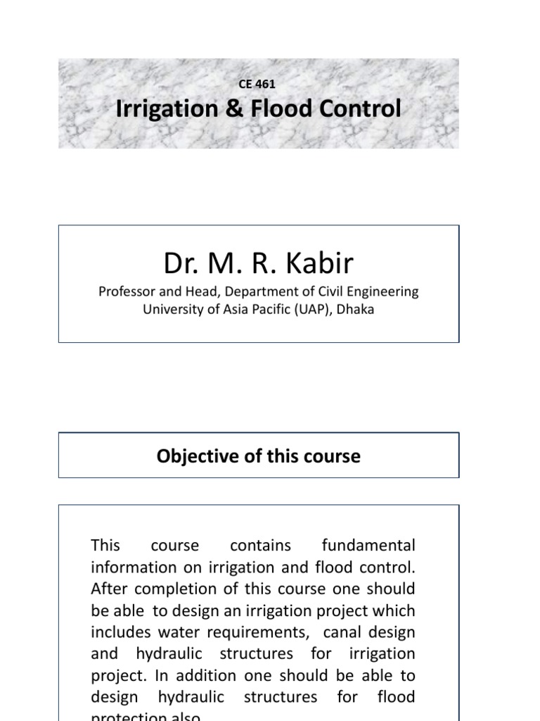 Irrigation and Flood Control Course Overview | PDF | Soil | Irrigation