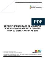 Ley de Ingresos para El Municipio de Venustiano Carranza