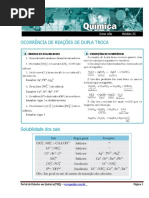 Ocorrência de Reações de Dupla Troca