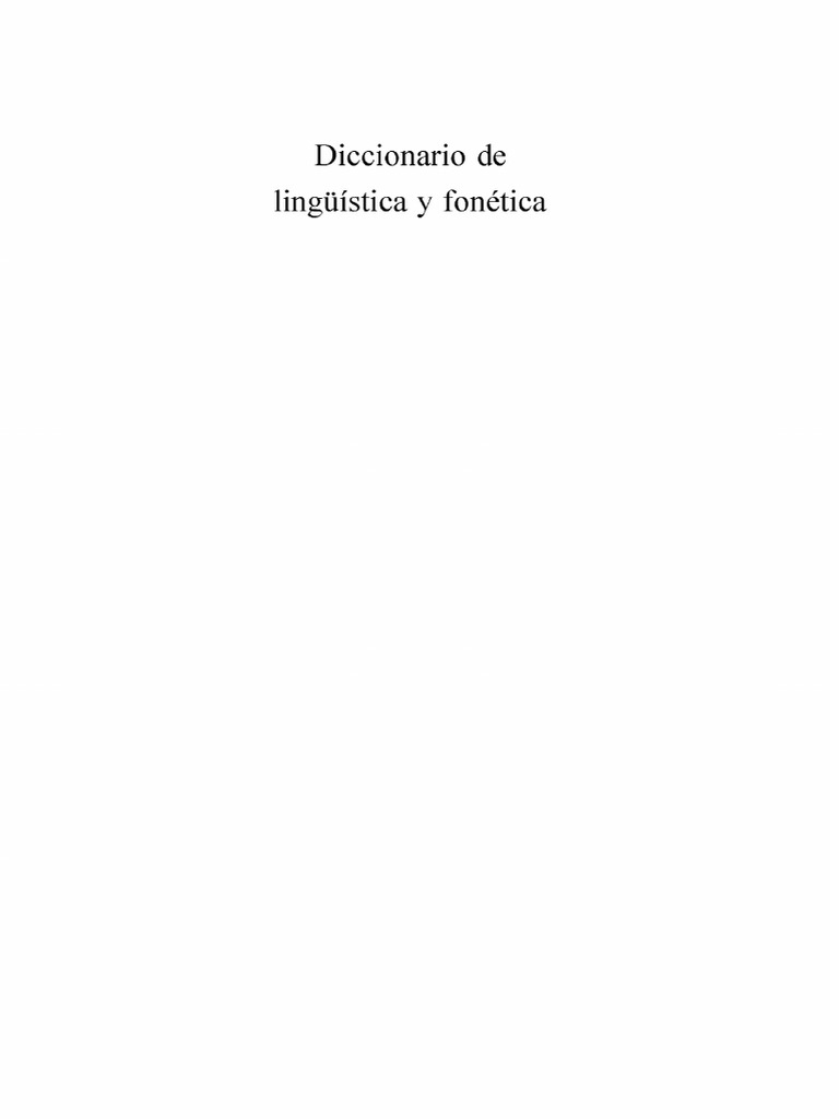 Diccionario De La Linguistica Y Fonetica Por Nitro2 Pdf Asunto Gramatica Vocal