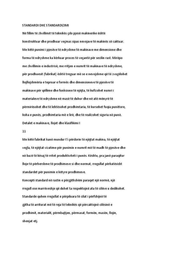 Standardi Dhe Standardizimi | PDF