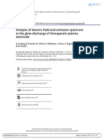 Analysis of Electric Field and Emission Spectrum in The Glow Discharge of Therapeutic Plasma Electrode