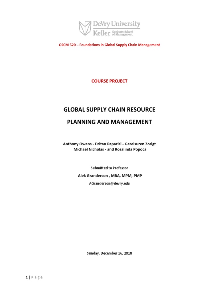 Global Supply Chain Management Insights | PDF | Supply Chain | Six Sigma