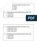 JADWAL PENGANTARAN CSSD