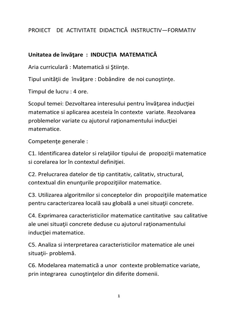 Inductia Matematica PDF | PDF