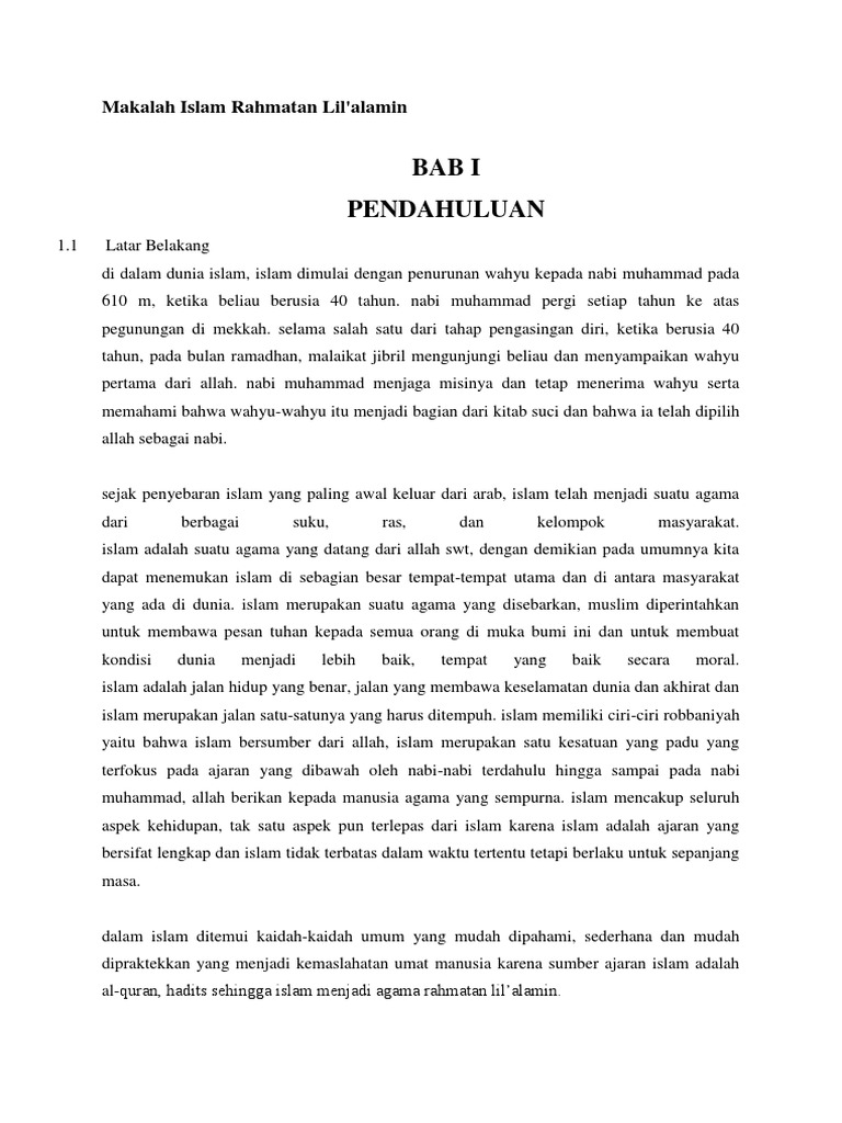 Makalah Islam Rahmatan Lil