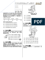 Prova de matemática com questões sobre formas geométricas, operações matemáticas e interpretação de gráficos