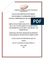 + Implicancias Tributarias en La Aplicación de La NIC 2 Inventarios en Los Precios de Transferencia en El Perú A Partir Del 1 de Enero de 2013.