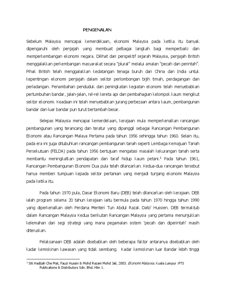 Spm 2018 Sejarah Kertas 3 Dasar Ekonomi Baru Rangka Rancangan Jangka Panjang Pertama R Malaysia