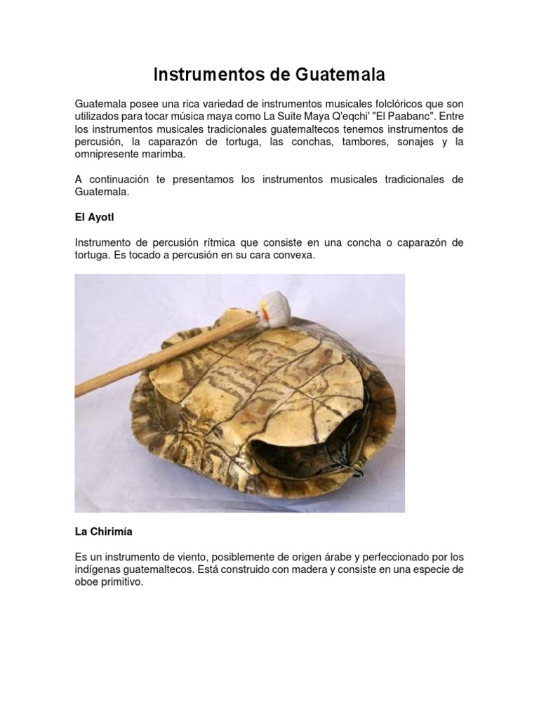 Instrumentos de Guatemala PDF Instrumentos musicales Flauta