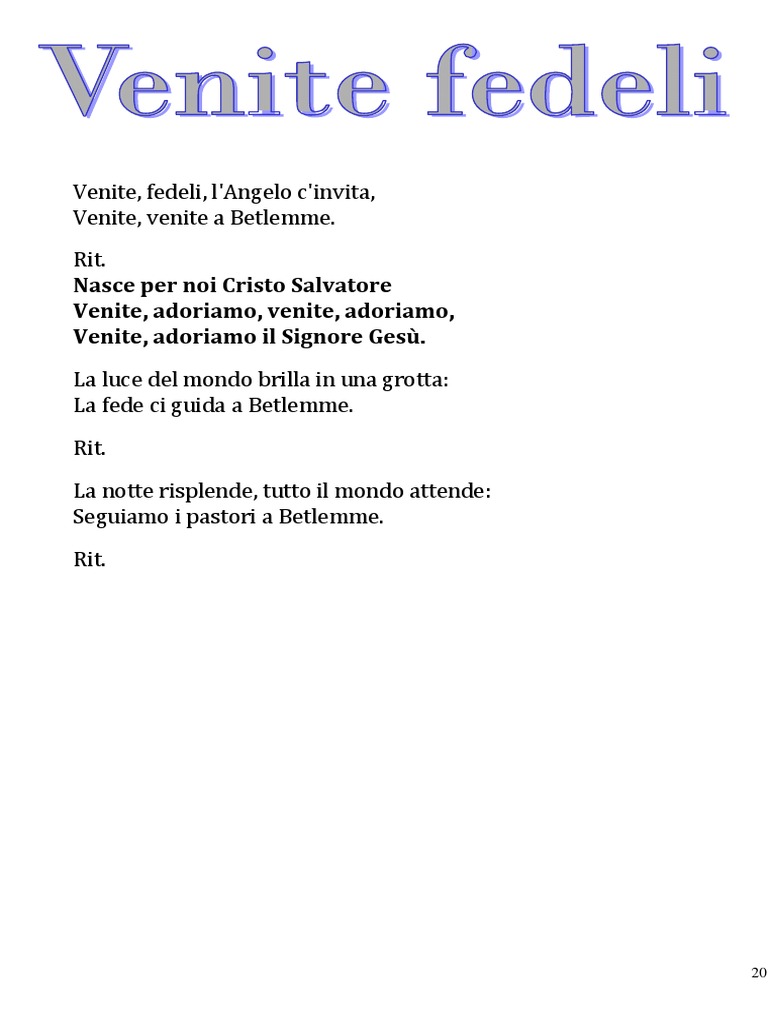 Venite Fedeli PDF | PDF