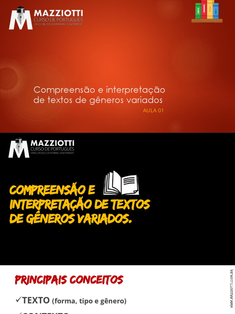 Compreensão e interpretação de textos de gêneros variados | PDF ...