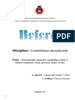 Tema: Particularităţile Organizării Contabilităţii În Ţările Cu Sistemul Continental: Franţa, Germania, Spania, Elveţia.