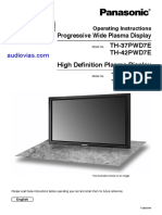 TH-37PWD7E TH-42PWD7E Progressive Wide Plasma Display: Operating Instructions