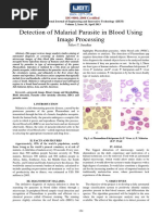 Detection of Malarial Parasite in Blood Using Image Processing