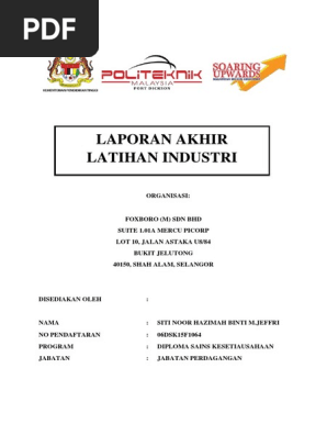 Laporan Akhir Latihan Industri Dsk Pdf