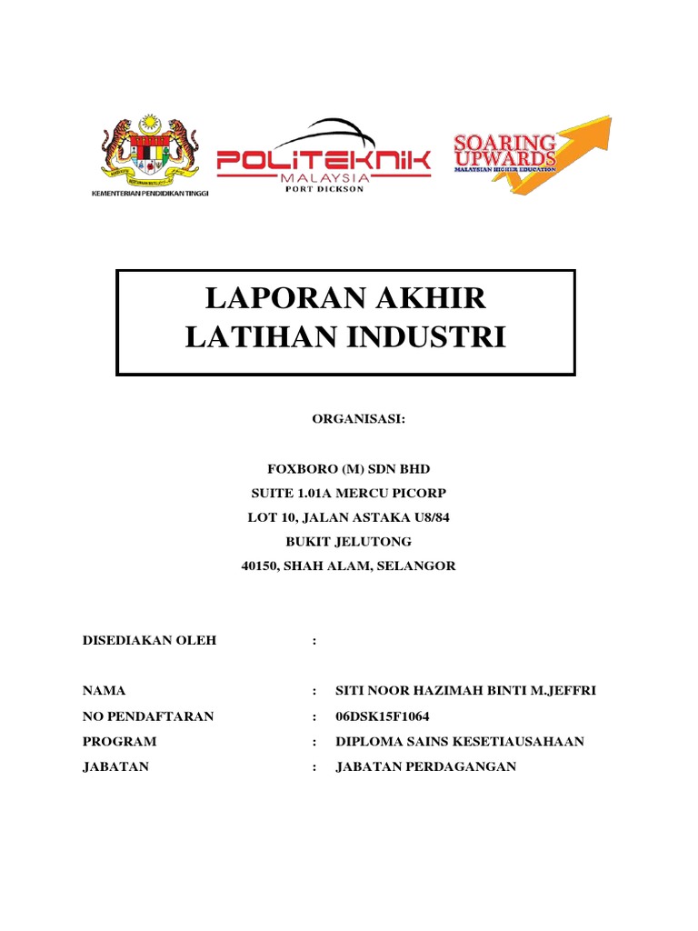 Laporan Akhir Latihan Industri DSK