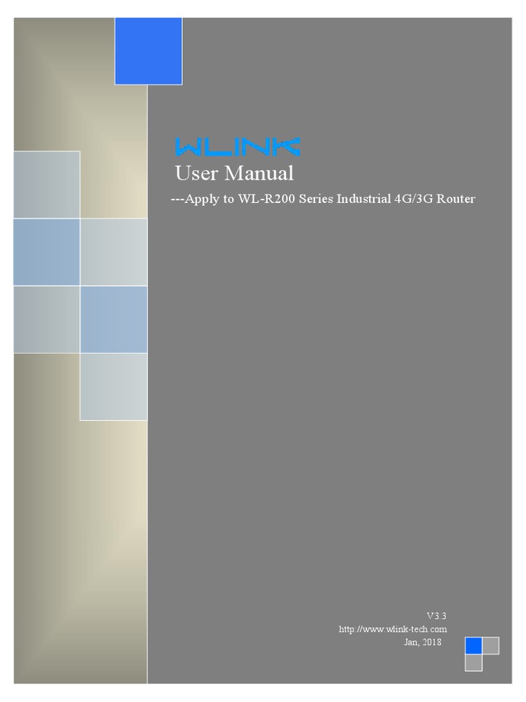 Wlink WL-R200 Cellular Router User Manual | PDF | Wireless Lan | Ip Address