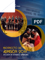 Prospecto Del Conservatorio Nacional de Música Peru Lima. 2019