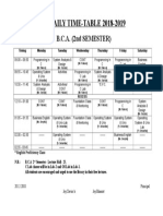 DAILY TIME-TABLE 2018-2019: B.C.A. (2nd SEMESTER)