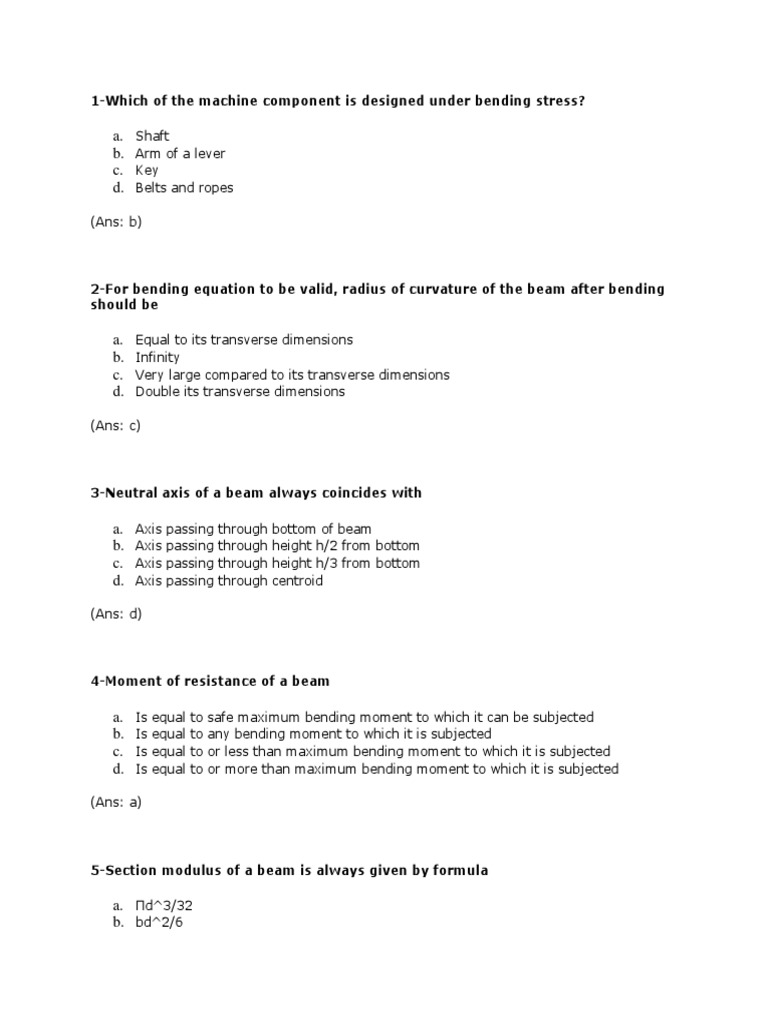 Bending Stress Pdf Bending Beam Structure