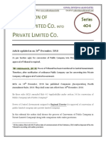 Conversion of Public Company Into Private Limited Company - 20.12.2018