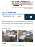 Quotation List: Price For PLC Cake Cookie Machine