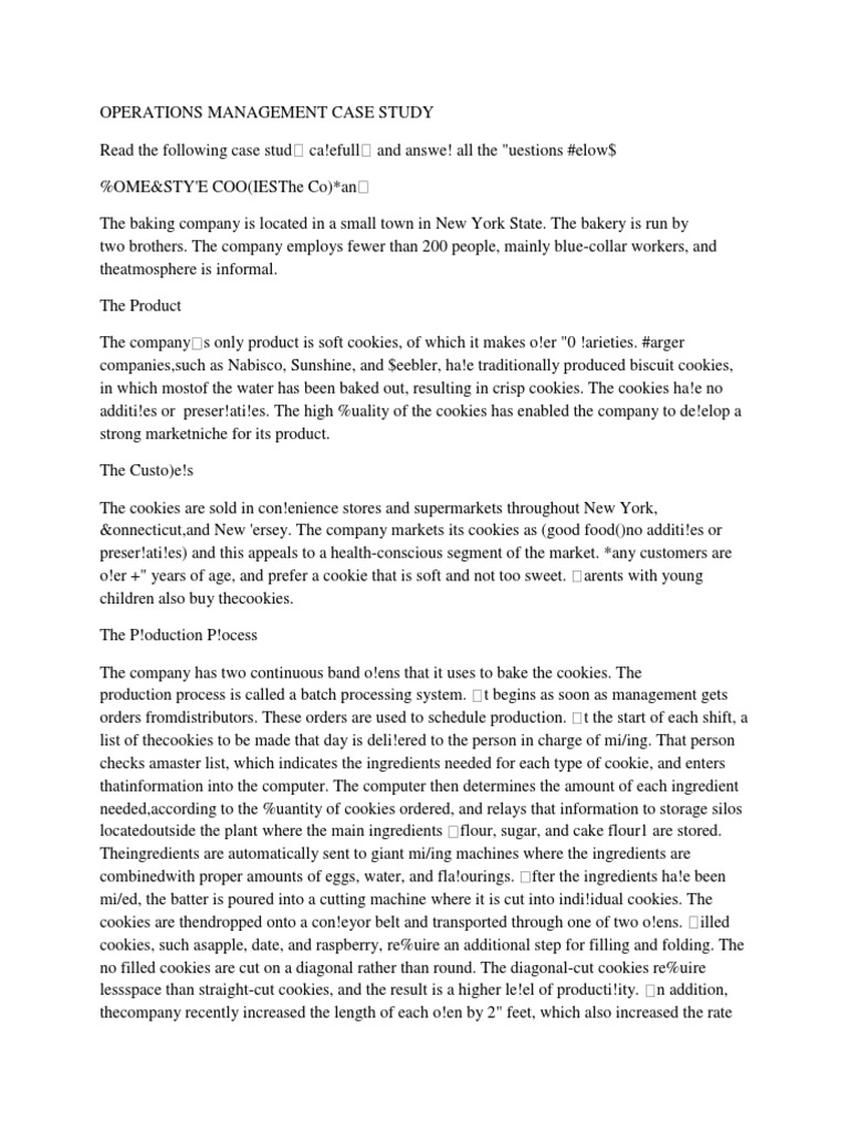 Bakery Operations Case Study Analysis | PDF | Baking | Baked Goods