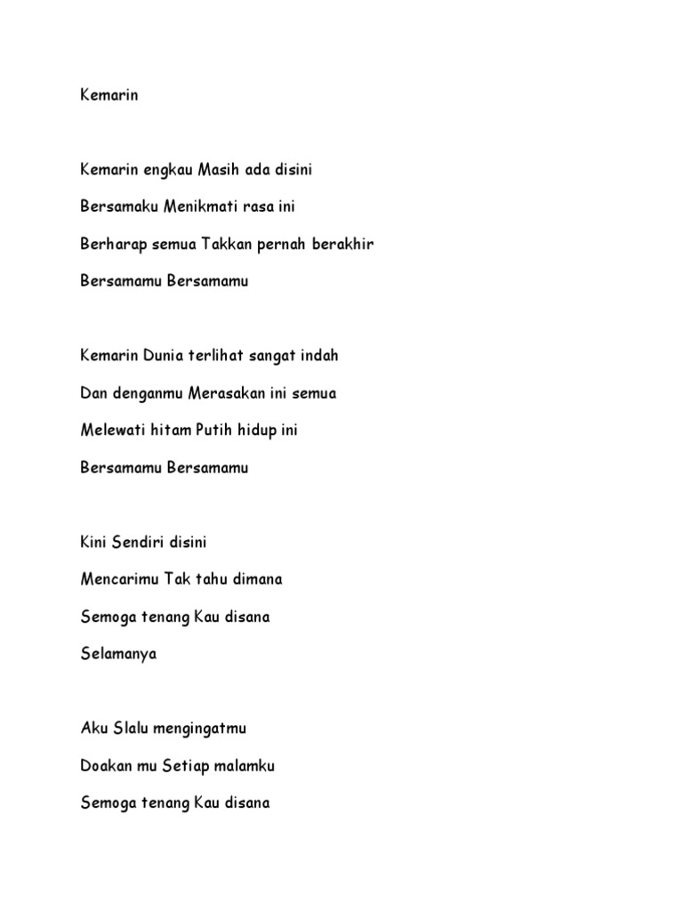 Lagu Kemarin Pdf