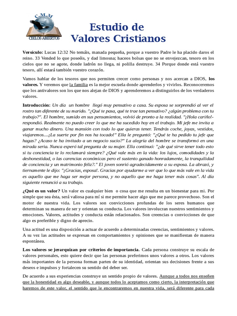 Valores Cristianos | PDF | Familia | Amor