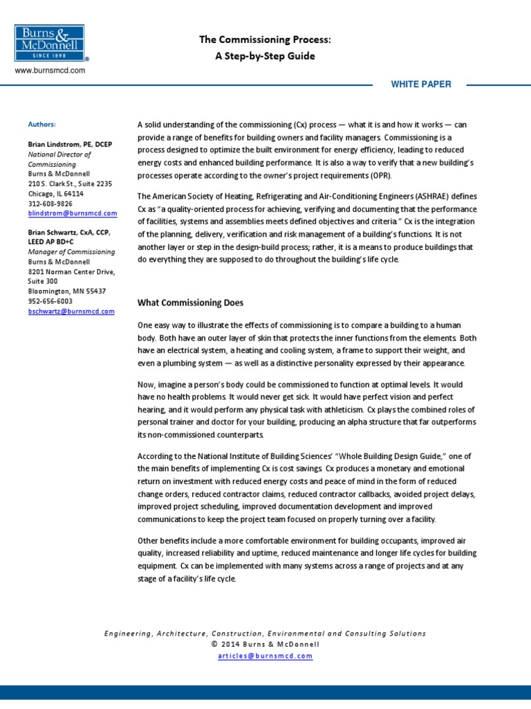 The Commissioning Process: A Step-by-Step Guide | PDF | Leadership In ...