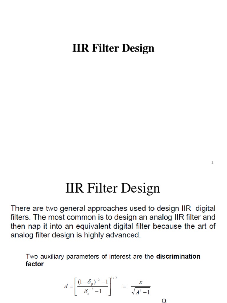 Lec 11 - IIR Filter Design | PDF