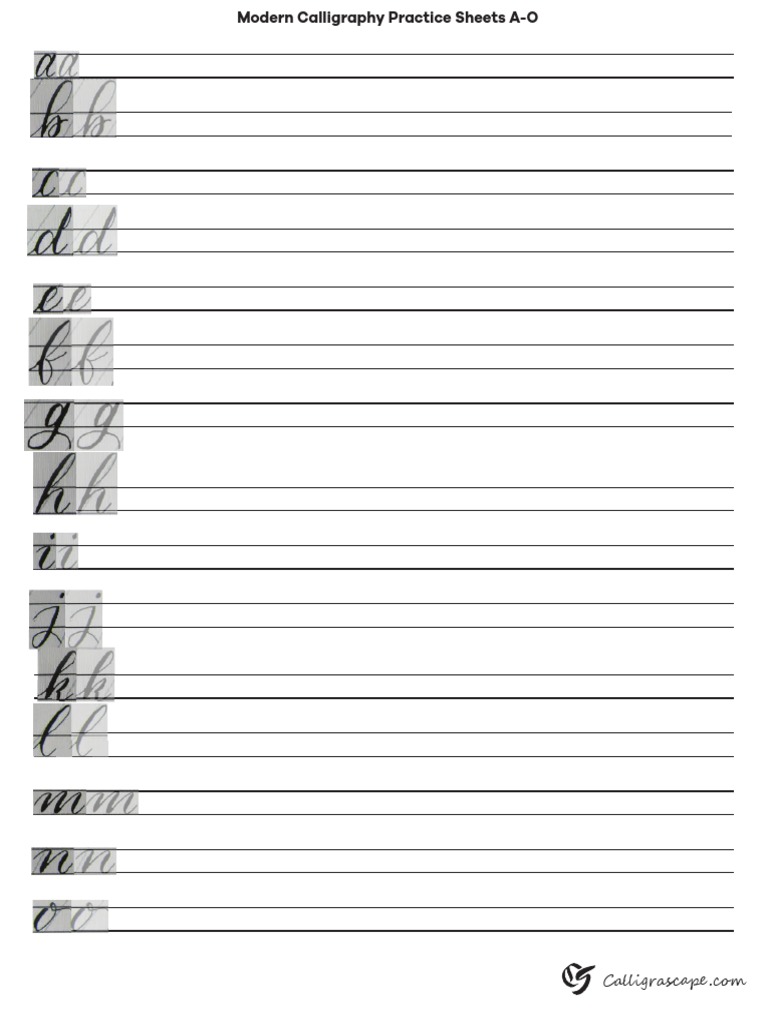 Modern calligraphy practice sheet lowercase pdf | pdf