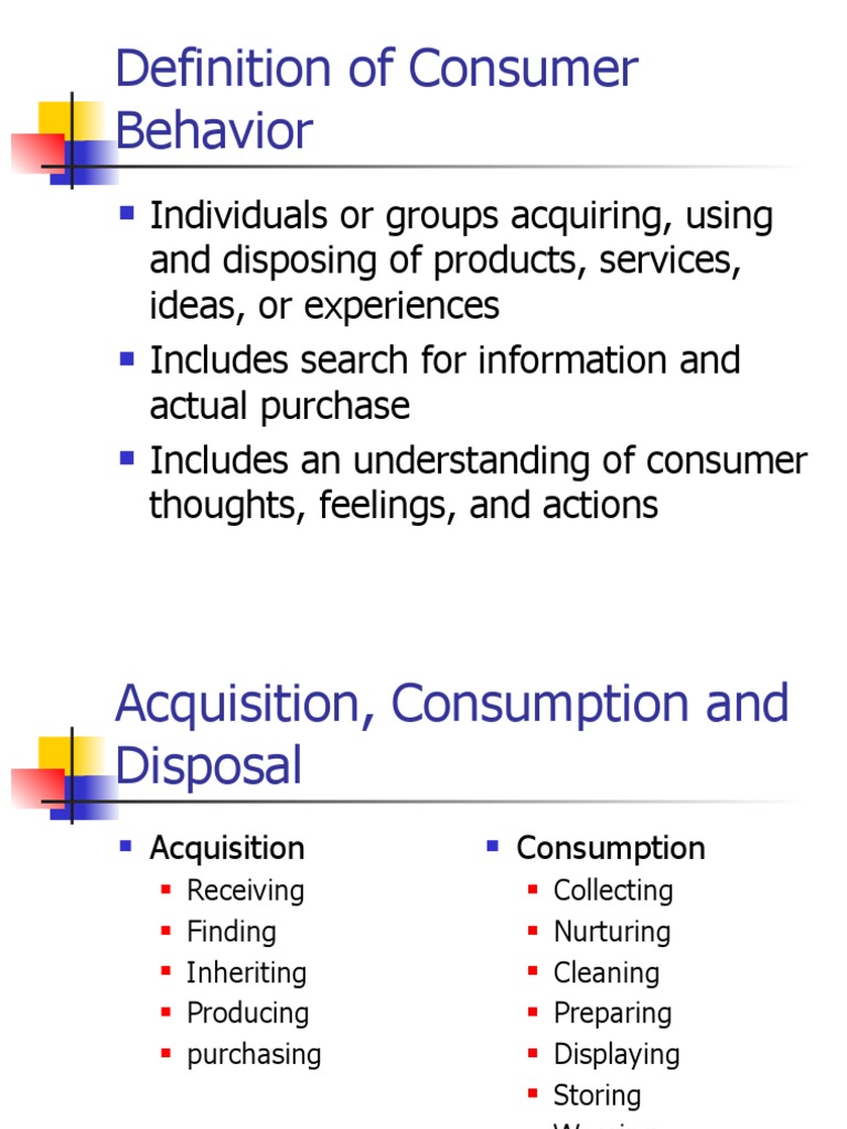 Definition of Consumer Behavior | PDF