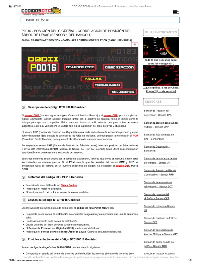 Codigo P0016 | PDF