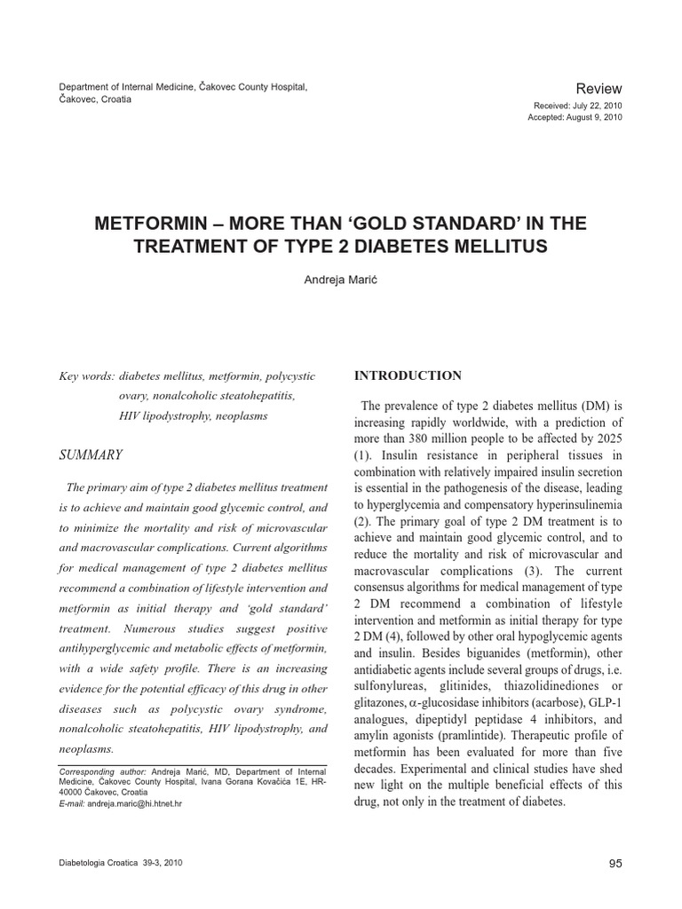 Metformin More Than Gold Standard' in The Treatment of Type 2