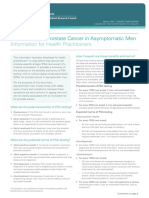 PSA Testing For Prostate Cancer in Asymptomatic Men: Information For Health Practitioners