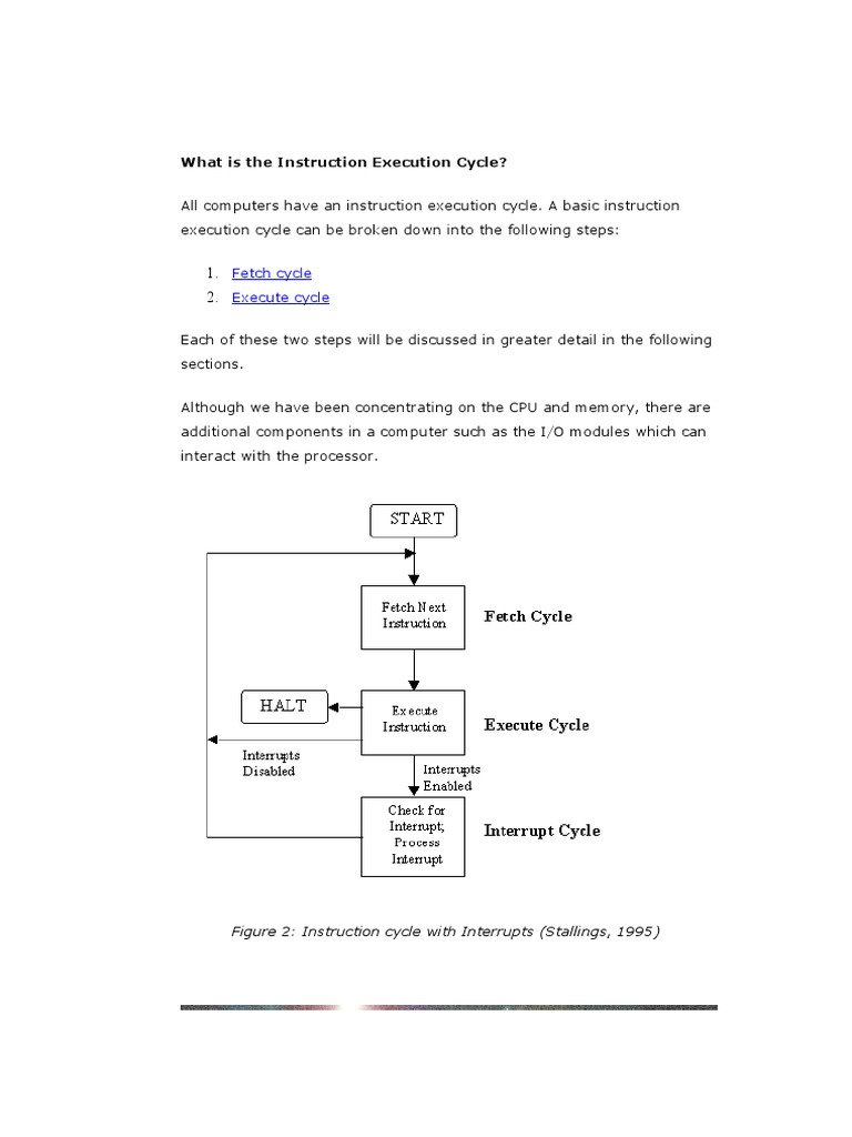 The Instruction Execution Cycle Central Processing Unit Computer Architecture