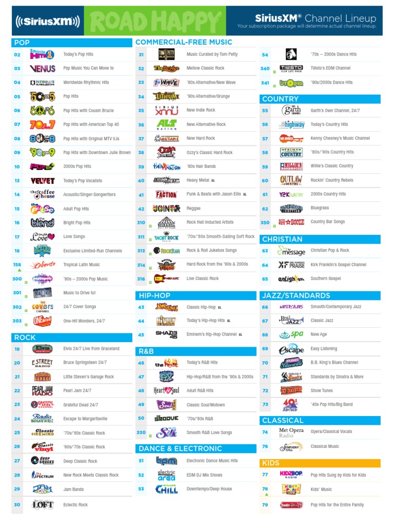 Siriusxm Channel Lineup: Commercial-Free Music | PDF | Rhythm And Blues ...
