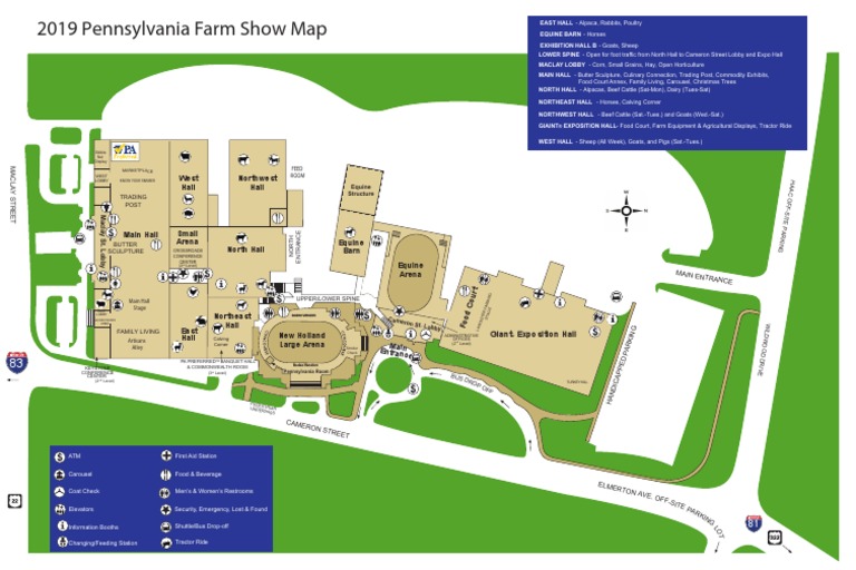 2019 Pennsylvania Farm Show Map West Hall Northwest Hall