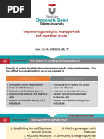 Management and Operation Issues: Implementing Strategies