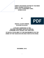 Stress Management Strategies Adopted by Teachers in Public Primary Schools in Obio/Akpor Local Government Area of Rivers State, Nigeria.