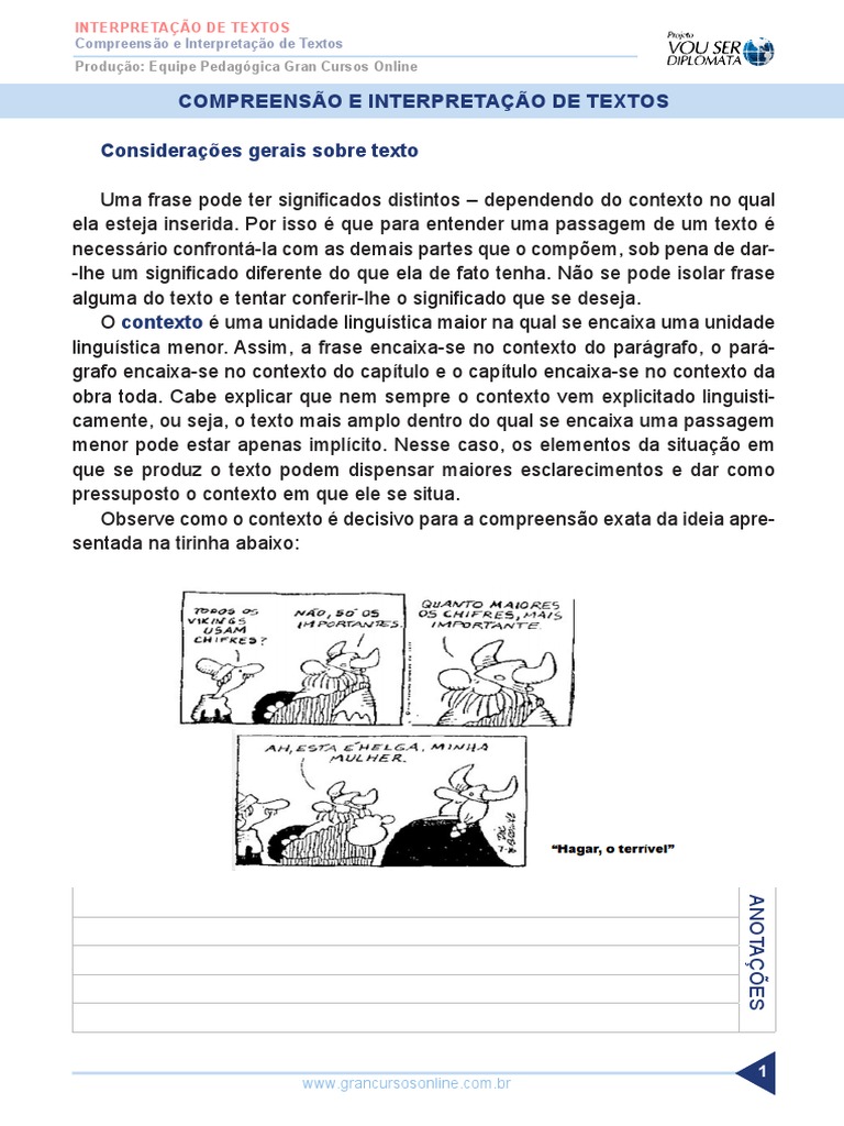 Aula 02 - Compreensão e Interpretação de Textos | PDF | Interpretação ...